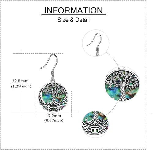 Vista 7 de Collar de plata de ley 925 con diseño de árbol de la vida collar con colgante de nudo celta para mujer