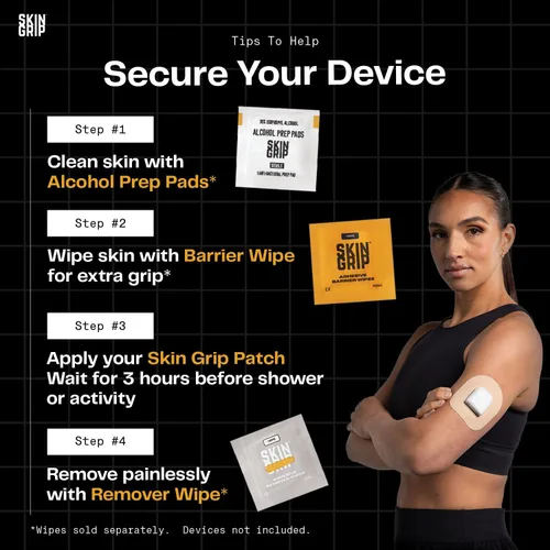 Vista 8 de Skin Grip Parches adhesivos para Dexcom G7 y Stelo CGM con recorte, cubierta impermeable y resistente al sudor para sensor continuo de monitor