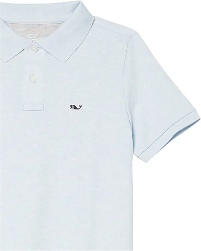 Vista 2 de vineyard vines Polo de piqué de manga corta Edgartown para niño, Azul (Jake Blue)