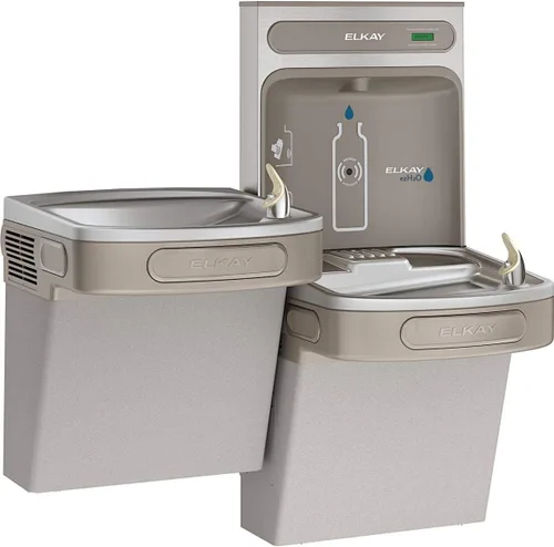 Vista 10 de Elkay EZH2O Bottle Filling Station & Versatile Bi-Level ADA Cooler, Filtered Non-Refrigerated Light Gray