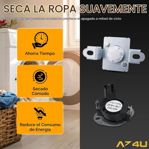 Vista 8 de AZ4U wp8557403 Número de pieza 8557403 Kit de termostato de secadora, 8318314 280148 Secadora de corte térmico y termostato de límite alto