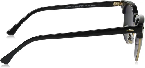 Vista 3 de Ray-Ban RB3016 Clubmaster - Gafas de sol cuadradas, color negro sobre doradoverde, 2.008in