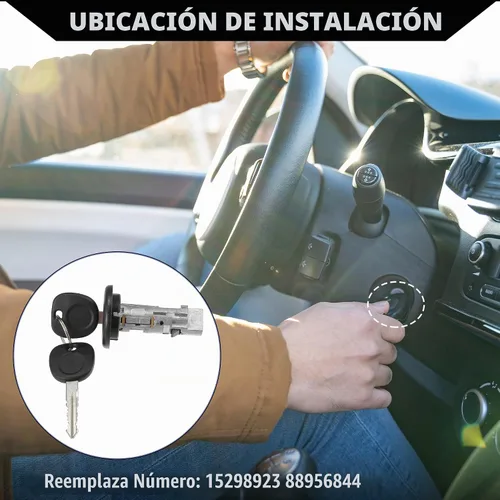 Vista 2 de 15298923 / Interruptor de encendido interior/cilindro de bloqueo de dirección con 2 llaves para Chevy Silverado 2003-2006 para GMC Sierra 2003-2006