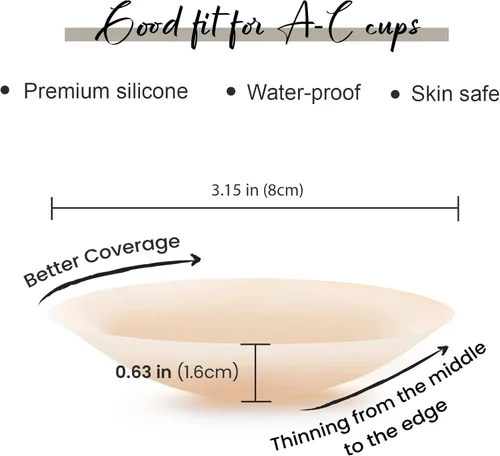 Vista 2 de WIGI Premium Nipple Covers, Reusable Silicone Nipple Covers & Disposable Nipple Pasties for Women, Invisible & Breathable