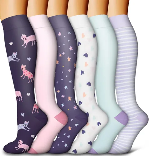 Vista 45 de 6 Pack Copper Compression Socks for Women and Men Circulation-Best Support for Medical, Running,Nursing,Athletic