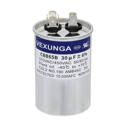 Vista 70 de VEXUNGA Capacitor Dual de Arranque Redondo A/C de 50/5 uF 50+5 MFD 370VAC o 440VAC CBB65 CBB65B Capacitores de Aire Acondicionado para Motor