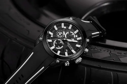 Vista 3 de MEGIR - Reloj deportivo de cuarzo para hombre, con cronógrafo, luminoso, función impermeable, correa de silicona
