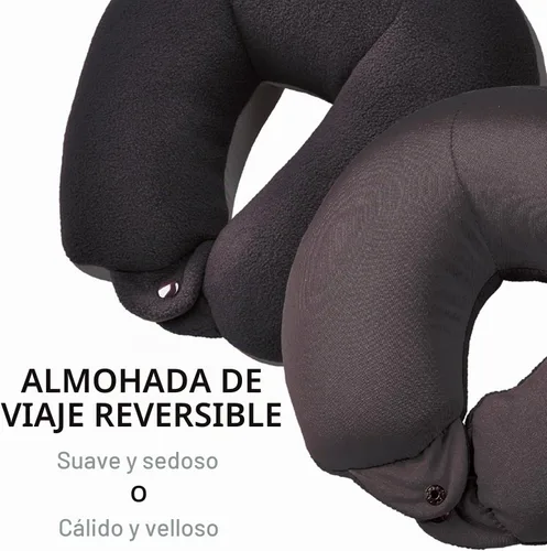 Vista 4 de Pijama clásico tipo puf, cómoda almohada de viaje rellena de micropolybeans Negro