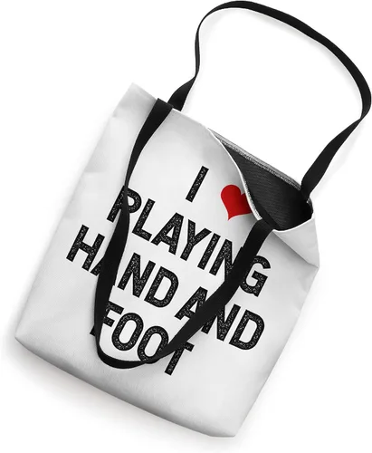 Vista 2 de I Love Playing Hand and Foot Canasta - Bolsa de mano y pie Blanco 16 pulgadas