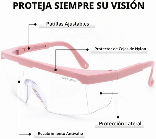 Vista 5 de UKNOW Paquete de 2 gafas de seguridad antivaho ANSI Z87.1 – Gafas protectoras ajustables – Gafas de laboratorio de lente transparente