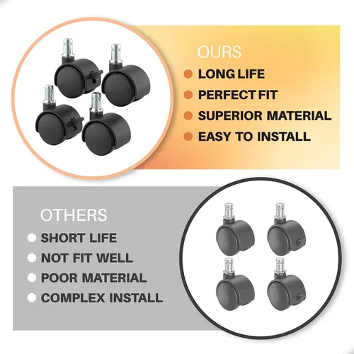 Vista 5 de 4 piezas de basura móviles de repuesto para botes de basura de 8 a 23 galones, para latas de basura de acero inoxidable Universal Fit Caster