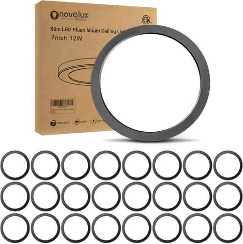 Vista 13 de Luces de Techo de 7 Pulgadas Montaje al Ras Ultra Delgadas 0.63'' de Grosor Redondas Planas Lámparas de Techo 5000K Luz de Día LED Luz de Techo