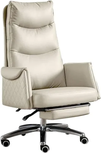 Vista 9 de White Executive Office Chair with Lumbar Support,Ergonomic Recliner Computer Desk Chair with Adjustable Backrest,Swivel Heavy Duty Gaming Chair for