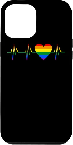 Vista 6 de iPhone 15 Pride Heartbeat Fun LGBTQ Gay Lesbian Orgulloso Soporte Gráfico Funda