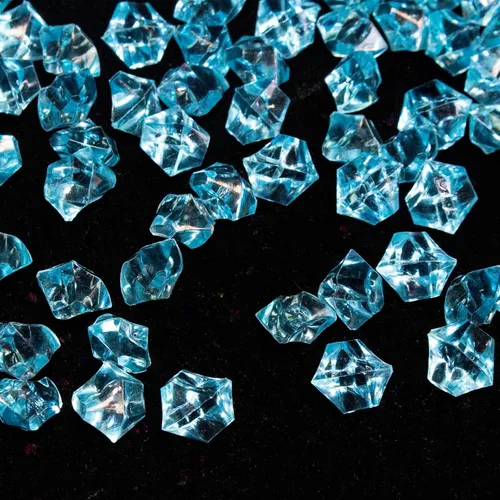 Vista 2 de 820 piezas de hielo falso azul, 0.43 x 0.55 pulgadas, 1.1 libras de piedras preciosas de cristal acrílico para decoración, fotografía, relleno