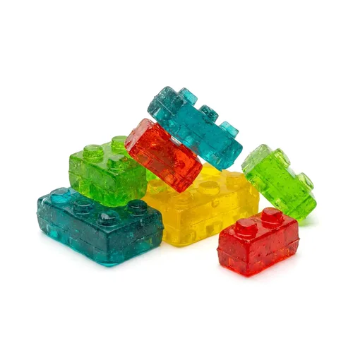 Vista 3 de NY Spice Shop Building Blocks Gomitas 3D - Gomitas Rellenas de Jalea de 1 Libra - Paquete Variado de Dulces - Aperitivos Masticables de Fruta Jugosa