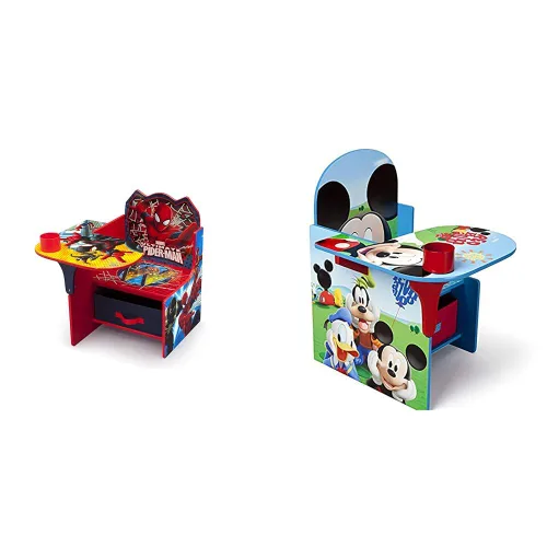 Vista 9 de Delta Children Escritorio con silla con contenedor de almacenamiento, ideal para artes y manualidades, merienda, educación en casa, tareas y más