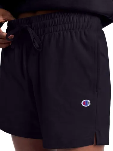 Vista 3 de Champion Pantalones cortos de jersey para mujer, pantalones cortos de gimnasio ligeros para mujer, pantalones cortos de jersey para mujer, 5 pulgadas