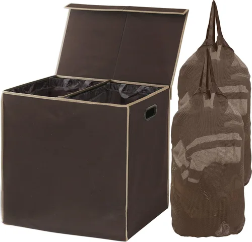 Vista 15 de Simple Houseware - Cesta doble para la ropa sucia, con tapa