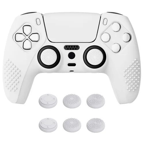 Vista 34 de eXtremeRate PlayVital Aqua Green 3D Studded Edition Anti-Slip Silicone Cover Skin for ps5 Controller, Soft Rubber Case for PS5 Wireless Controller