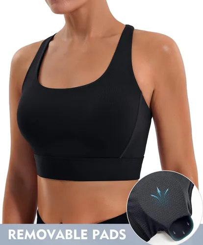 Vista 3 de Ewedoos Sujetadores deportivos de alto impacto para mujer, de alto soporte, ajustable, con tirantes acolchados, sujetadores deportivos