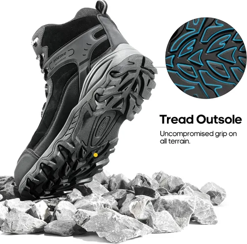 Vista 5 de NORTIV 8 - Botas de senderismo impermeables para hombre, zapatos de montañismo ligeros para exteriores