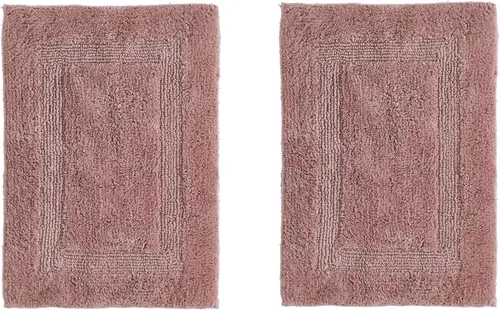 Vista 479 de Better Trends - Juego de 2 alfombras de baño 100% algodón, extra suaves, con borlas, de 17" x 24", alfombra de baño superabsorbente y reversible