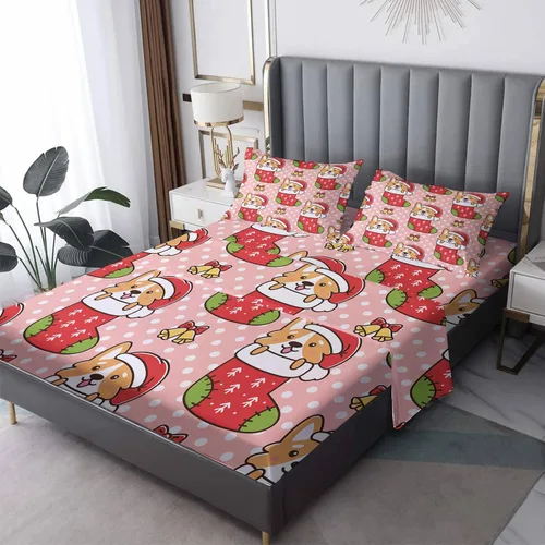 Vista 9 de Sábanas de Navidad tamaño individual – Sábanas de cama a rayas rojas y verdes, microfibra suave, bolsillo profundo, sábanas y fundas de almohada