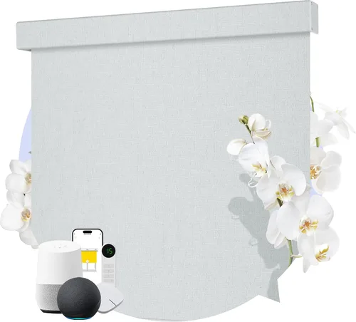 Vista 19 de Persianas enrollables opacas motorizadas inteligentes – Persianas eléctricas inalámbricas con control remoto para dormitorios, fáciles de instalar