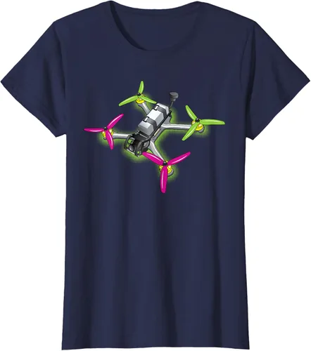 Vista 41 de Freestyle FPV Racing Drone Pilot Acro Quadcopter - Camiseta de sandía, Negro, S
