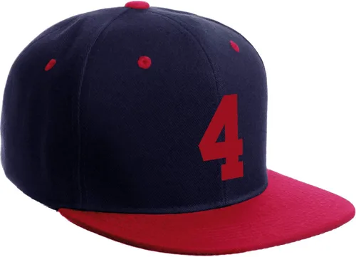 Vista 28 de Número de equipo modificado para requisitos particulares del jugador del color del sombrero del Snapback de la visera plana clásica de la visera