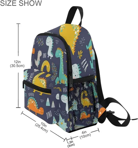 Vista 8 de Mochila con bonito dinosaurio, preescolar, guardería, de viajes, para niña y niño, Multi, talla única, Viajar