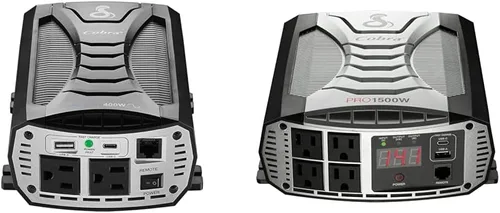 Vista 7 de Inversor de Potencia Cobra PURE SINE de 400W, Portátil – Cargador para Automóvil de 400 Vatios, 2 Enchufes de CA con Conexión a Tierra, 2 Puertos