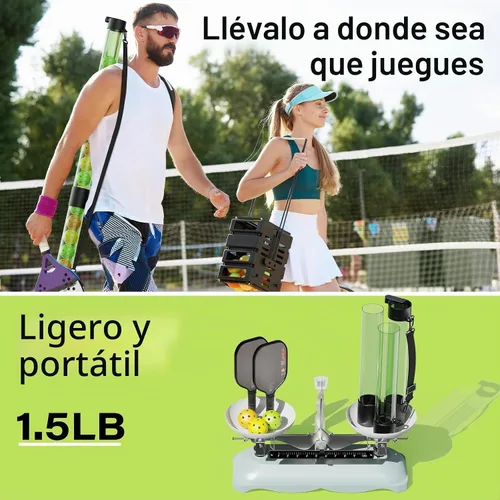 Vista 8 de Recuperador de bolas de pickleball de 17 bolas y soporte de bolas con correa, protector de espalda para accesorios de pickleball, rápido