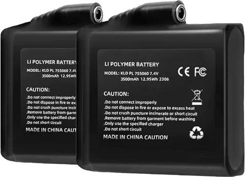Vista 7 de Batería para baterías de polímero de litio de 7,4 V y 3500 mAh, baterías eléctricas recargables de polímero de litio para guantes calefactados
