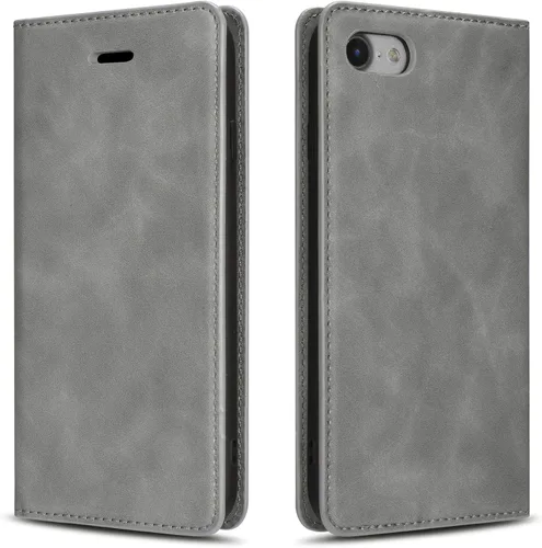 Vista 26 de QLTYPRI Funda para iPhone 6 Plus/6S Plus, cubierta de piel PU con tarjetero, funda tipo billetera con solapa magnética y a prueba de golpes - Vino
