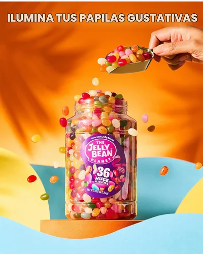 Vista 3 de The Jelly Bean Planet Gourmet Jelly Beans - Tarro de 42.5 onzas, sin gluten
