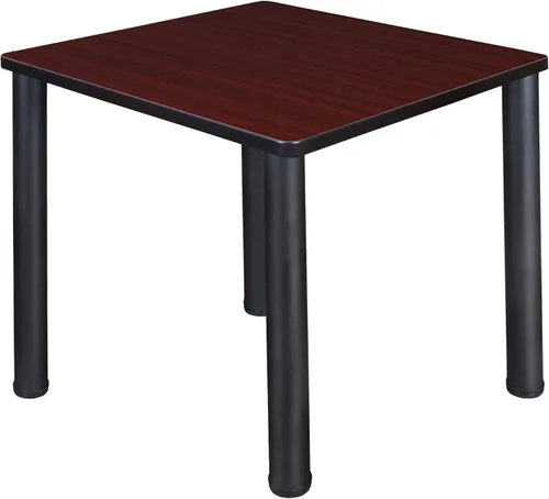Vista 7 de Regency Kee - Mesa cuadrada pequeña para sala de descanso de 30 pulgadas, parte superior de cerezo, patas negras