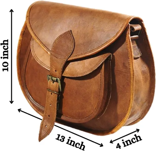 Vista 2 de Satchel And Fable Bolsos cruzados de cuero vintage hechos a mano para mujer