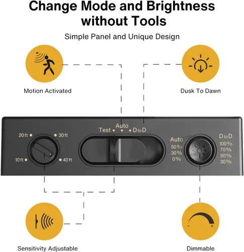 Vista 2 de Luces de pared para exteriores con sensor de movimiento, iluminación al aire libre del atardecer al amanecer, lámparas modernas de montaje en pared