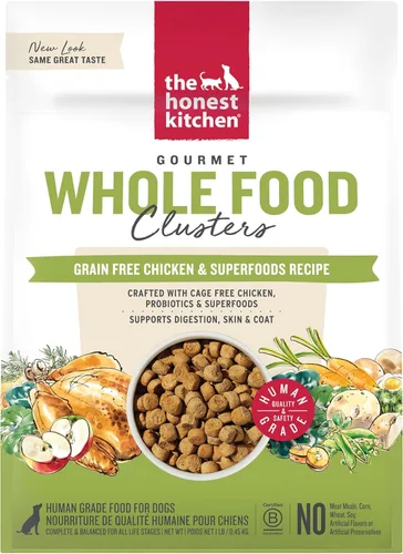 Vista 20 de The Honest Kitchen racimos de alimentos enteros libres de granos de carne de res alimento seco para perros, 1 libra