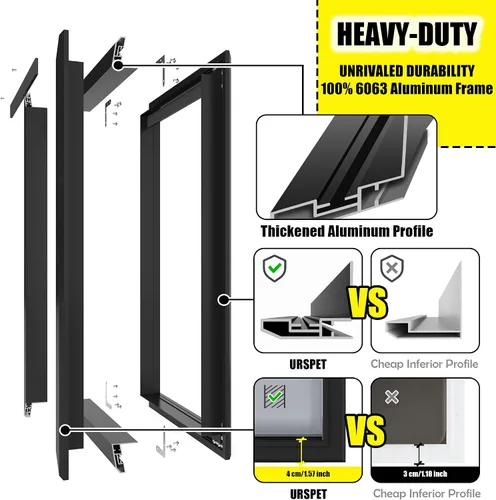 Vista 2 de Puerta extra grande para perros para puertas exteriores, puerta de aluminio resistente para climas extremos, tamaño de recorte 14 1/2 pulgadas