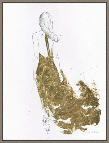 Vista 17 de Amanti Art Lienzo enmarcado para pared, 24 x 18 pulgadas, vestido dorado II por James Wiens, lienzo enmarcado para pared, obras de arte populares