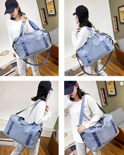 Vista 3 de Bolsa de viaje expandible para mujer, color azul