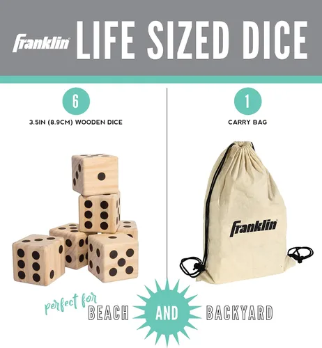 Vista 2 de Franklin Sports Dados de madera gigantes