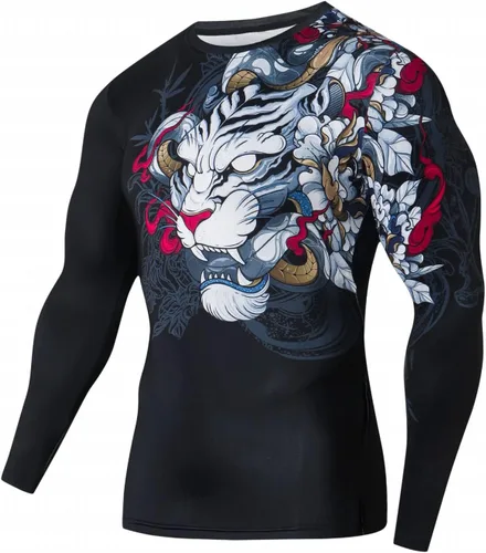 Vista 3 de Camisetas deportivas deportivas de manga larga con cuello redondo y compresión de manga larga