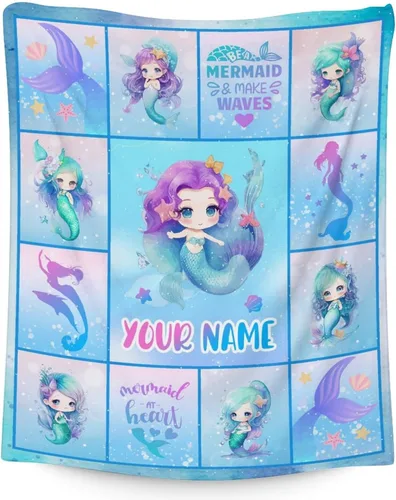 Vista 28 de Manta de cola de sirena, suave, mullida y cálida, manta pequeña de 30 x 40 pulgadas para sofá, oficina, colorida y bonita, regalos para niñas