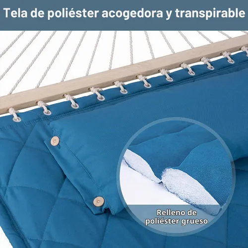 Vista 7 de ANOW Hamaca doble con combo de soporte de acero resistente de 12 pies