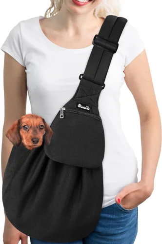 Vista 13 de Lukovee Correa para Mascotas, Correa para Perros Sin Manos, Correa Ajustable con Correa Acolchada, Bolsa de Hombro Transpirable de Algodón, Bolsa