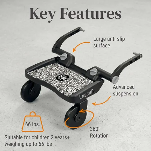 Vista 3 de Lascal BuggyBoard Mini Tabla Universal para Cochecito, Se Adapta al 90% de los Cochecitos, Compatible con UPPAbaby, Bugaboo, No Necesita Cochecito